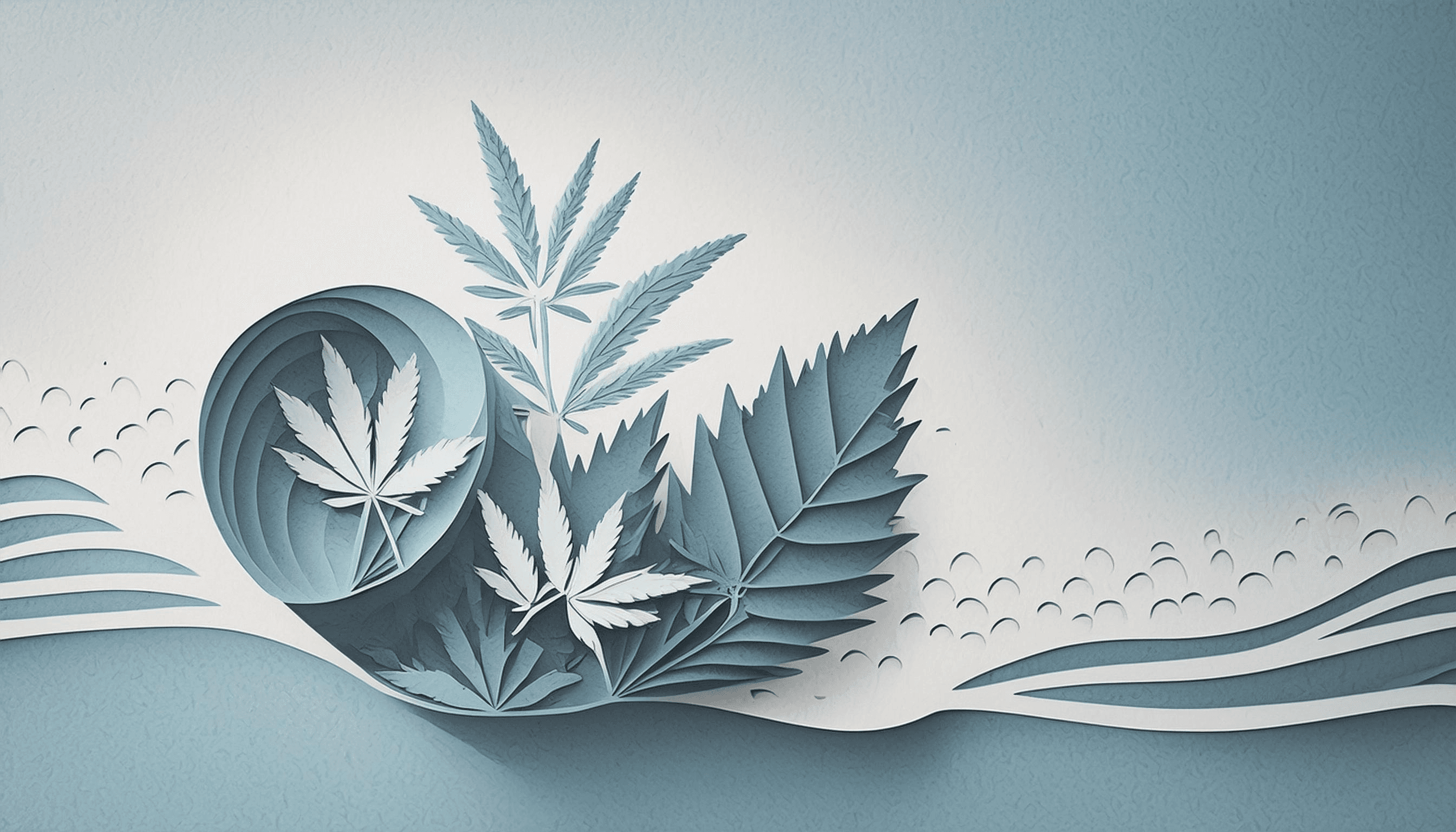 Opal Cannabis paper-cut leaf design